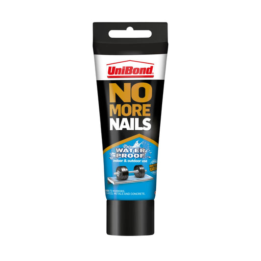 UniBond No More Nails Waterproof, Heavy-Duty Mounting Adhesive, Strong Glue for Mirrors, Wood, Ceramic, Metal etc., No Nails Instant Grab Adhesive Indoor & Outdoor, 1 x 340g Tube