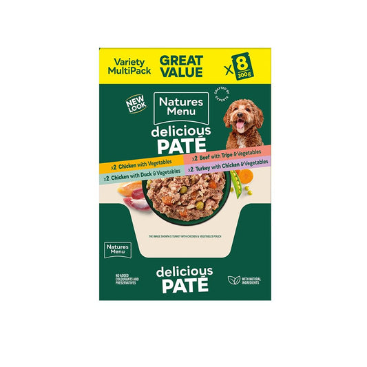 Natures Menu - Wet Dog Food - Pouches for Adult Dogs - Mixed Variety - 8 x 300g