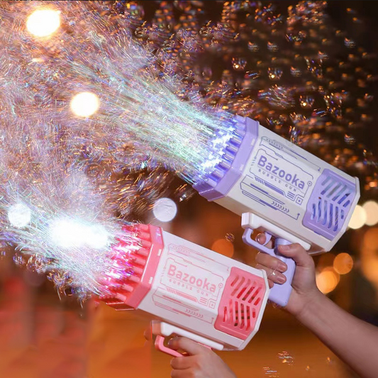 Bubble gun transformed into a cooling fan for comfort after playtime.
