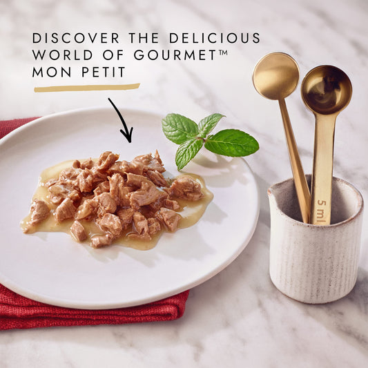 GOURMET Mon Petit Meaty Variety Duck, Chicken, Turkey Wet Cat Food 6x50g (Pack of 8)