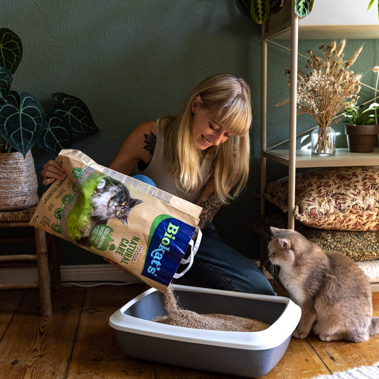 Biokat's Natural Care - Fine Clumping Cat Litter Made from Renewable and Compostable Plant Fibres - 1 Bag (1 x 8 L)